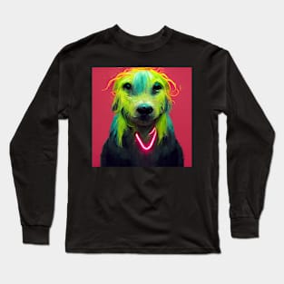 Damartinart neon dog Long Sleeve T-Shirt